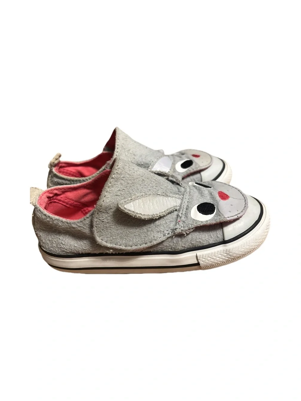 Converse Kids Creatures Bunny Sneakers Gray Pink Whimsical Size 9 Toddler